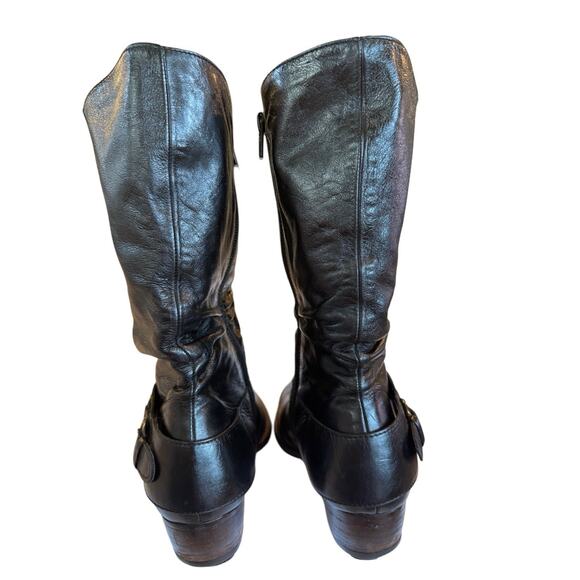 $450 Luxury Paul Green‎ Austrian BLK Leather Buckle Slouchy Boots EU36 US5-5.5 - Picture 6 of 9